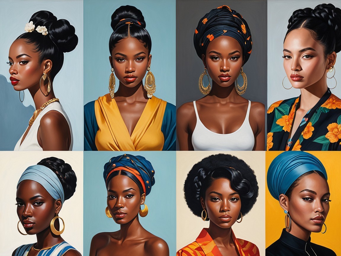 Collage of Diverse Women's Portraits with Headwraps