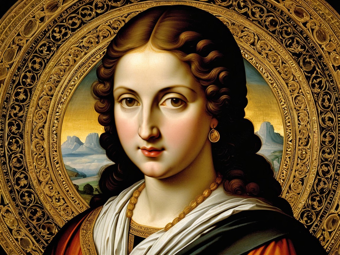 Elegant Woman with Dark Wavy Hair and Pearl Jewelry