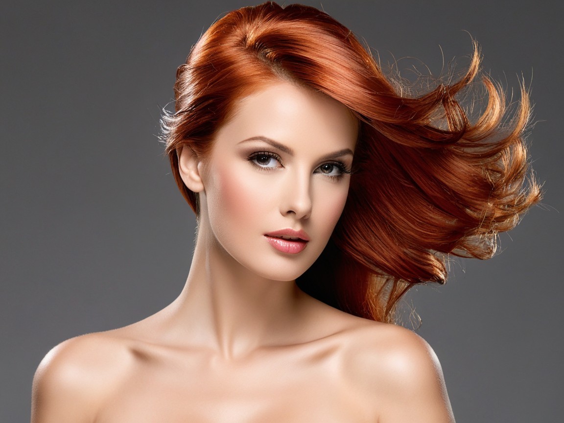 Portrait of a Young Woman with Vibrant Red Hair