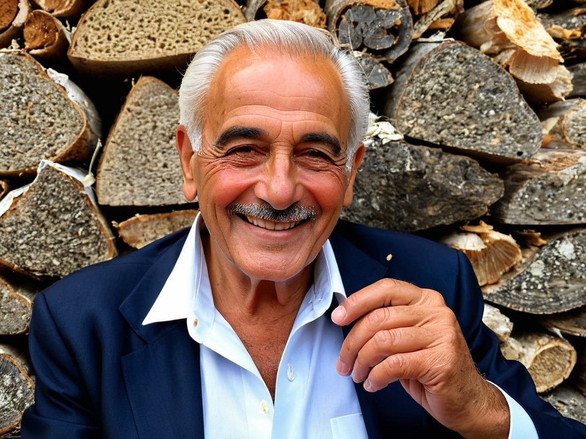 Cheerful older man with silver hair and mustache