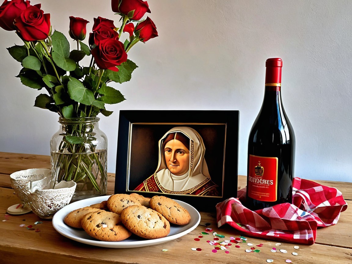 Cozy Table Setting with Roses and Festive Decor
