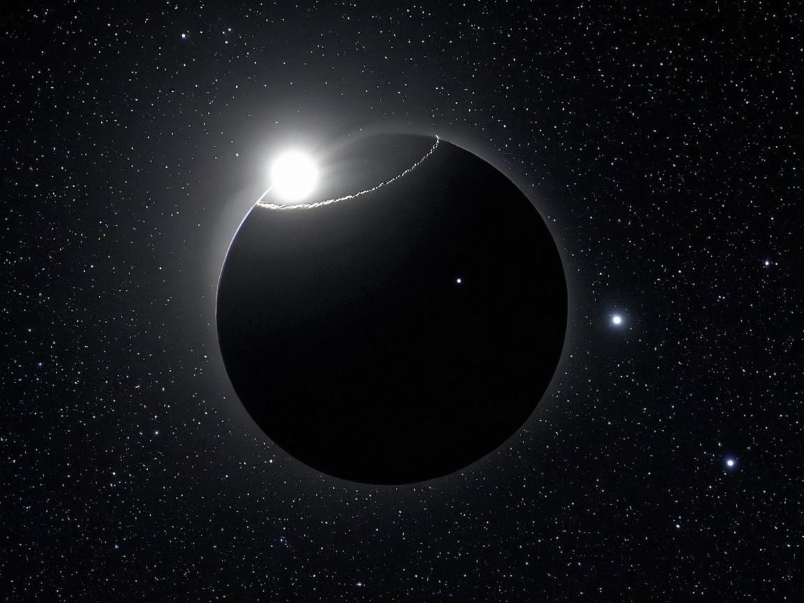 Crescent Planet Silhouetted Against Starry Background