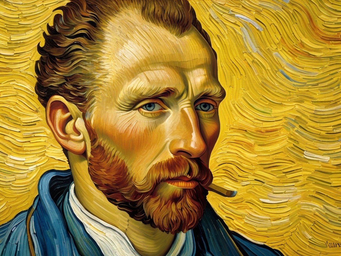 Close-Up Portrait of a Bearded Man with Pipe