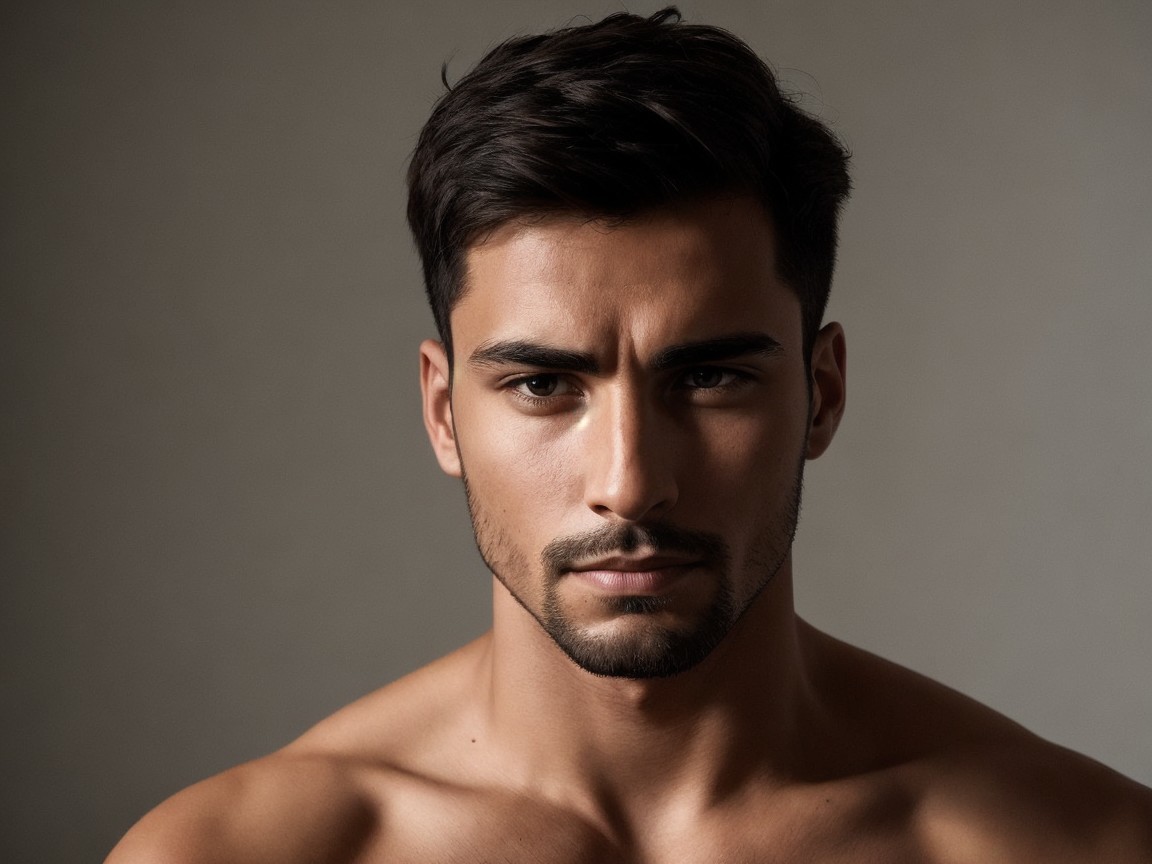 Close-Up Portrait of a Confident Young Man