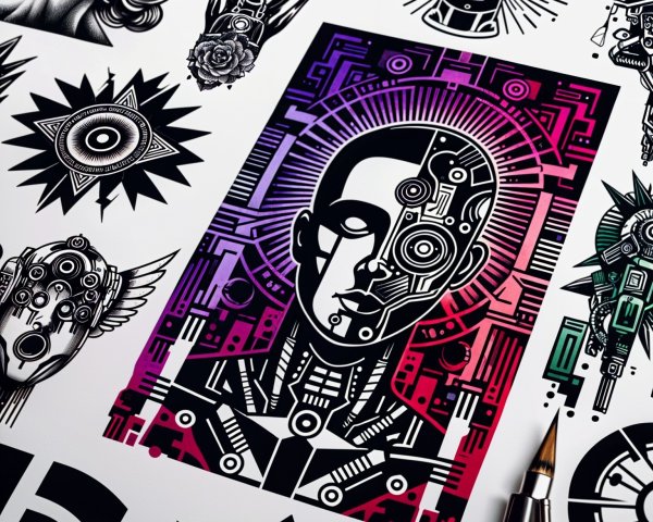 Futuristic Illustrations of Technology and Symbolism