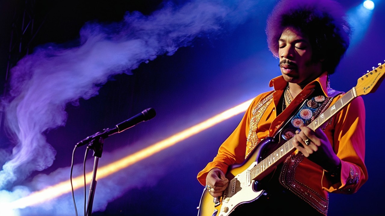 Live Music Performance with Electric Guitar and Lights