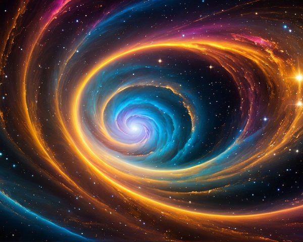 Vibrant Cosmic Whirlpool in a Star-Studded Galaxy