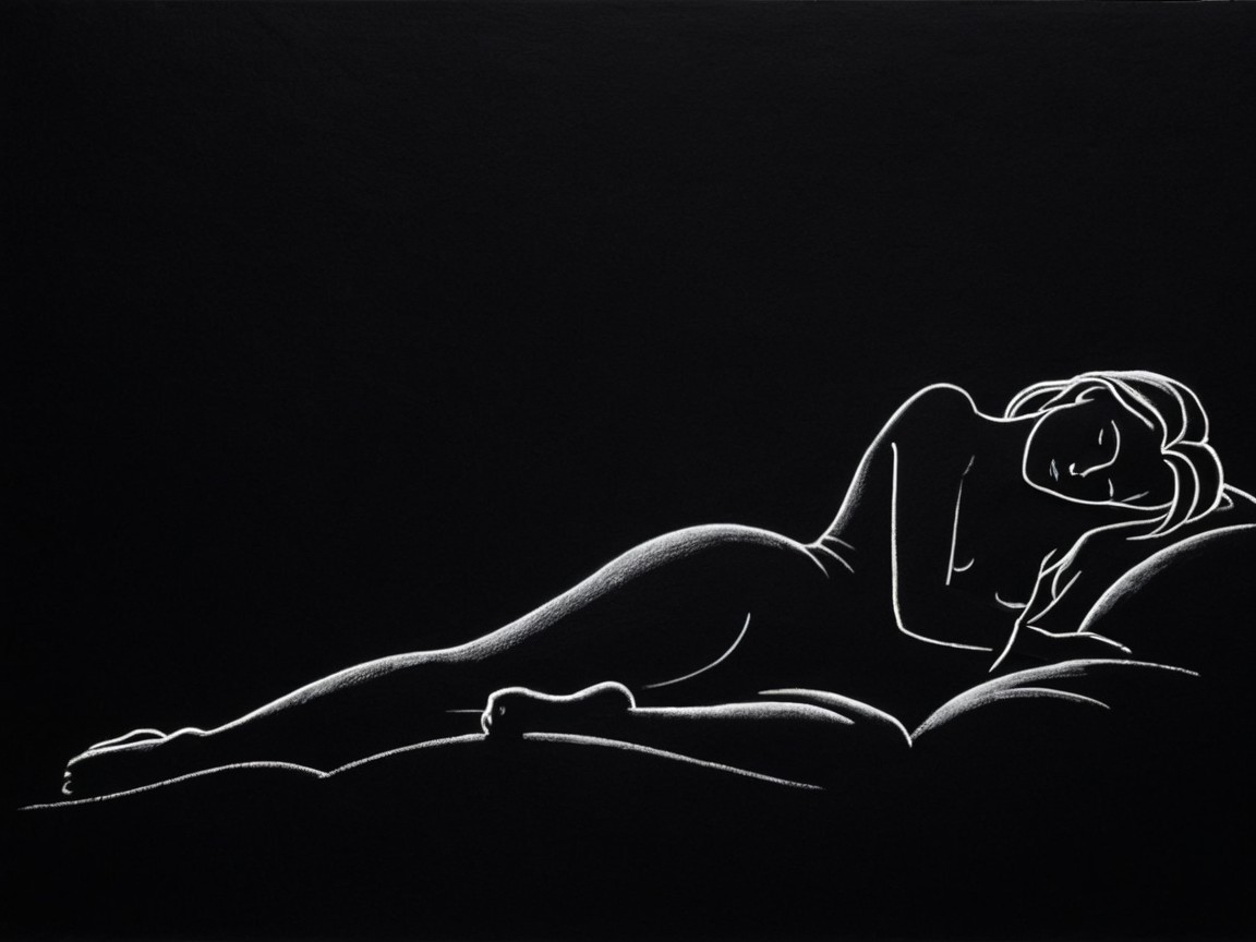 Minimalist Line Drawing of a Reclining Figure