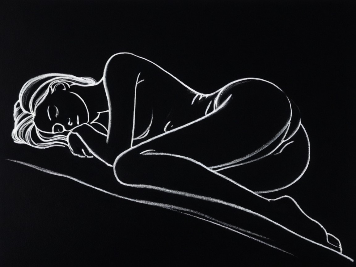 Monochromatic Illustration of a Reclining Figure