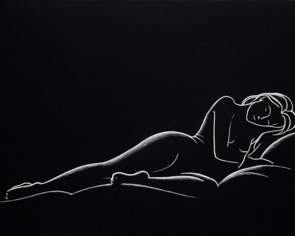 Minimalist Line Drawing of a Reclining Figure