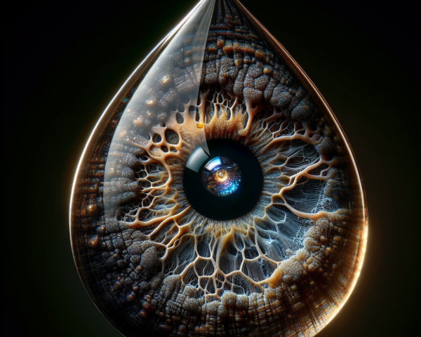 Teardrop Shape with Eye-like Patterns and Glow