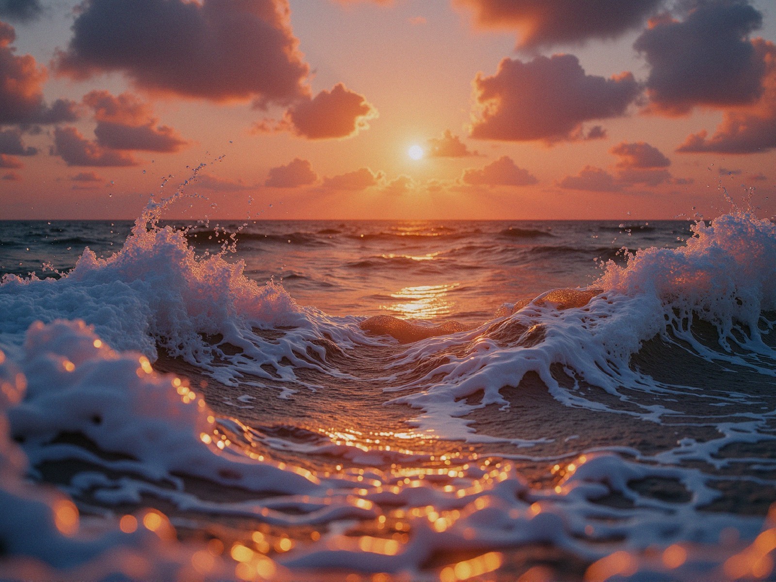 Serene Sunset Over Ocean with Vibrant Colors