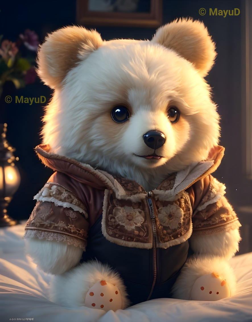 Stylish Bear in Cozy Light