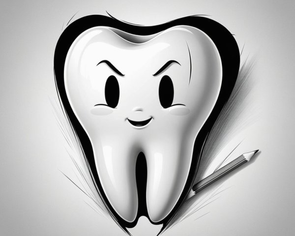 Cartoon Tooth Character with Playful Expression
