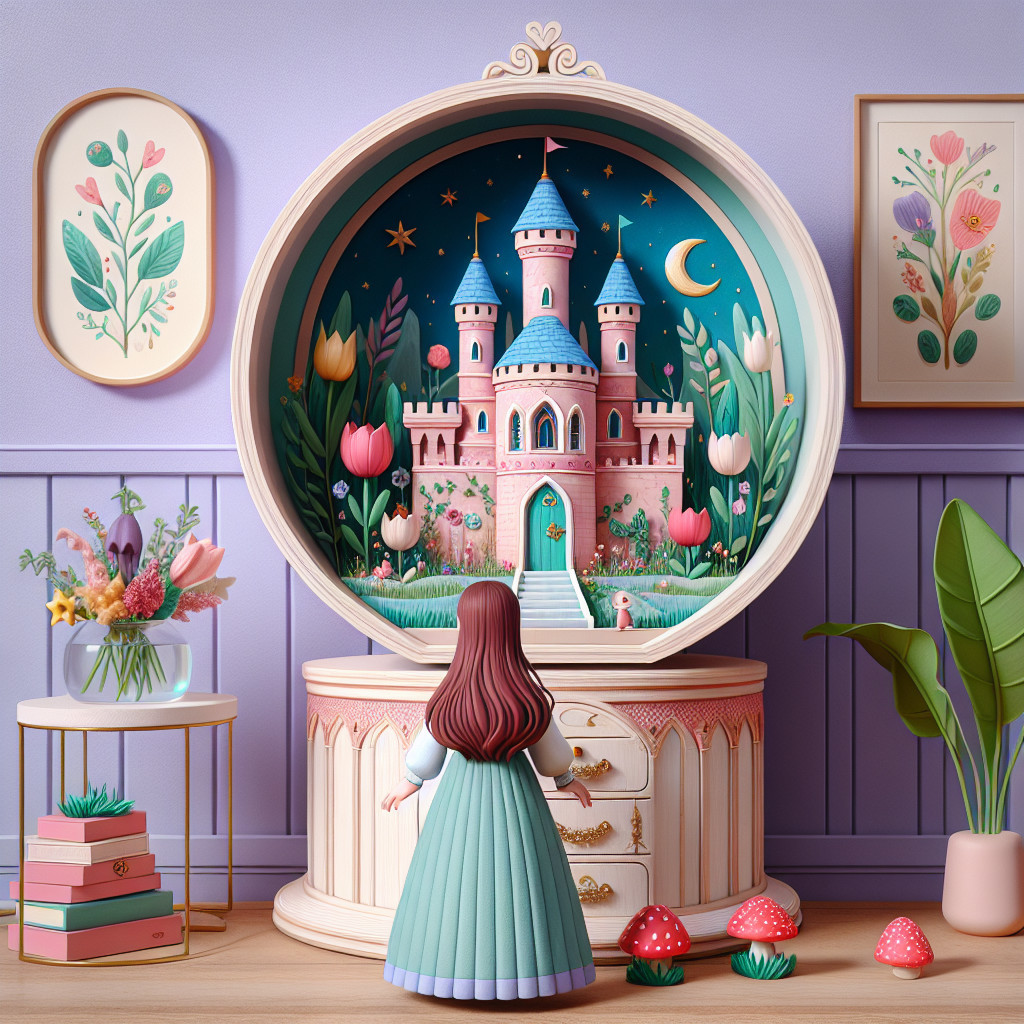 Whimsical Room with Pink Castle and Floral Decor