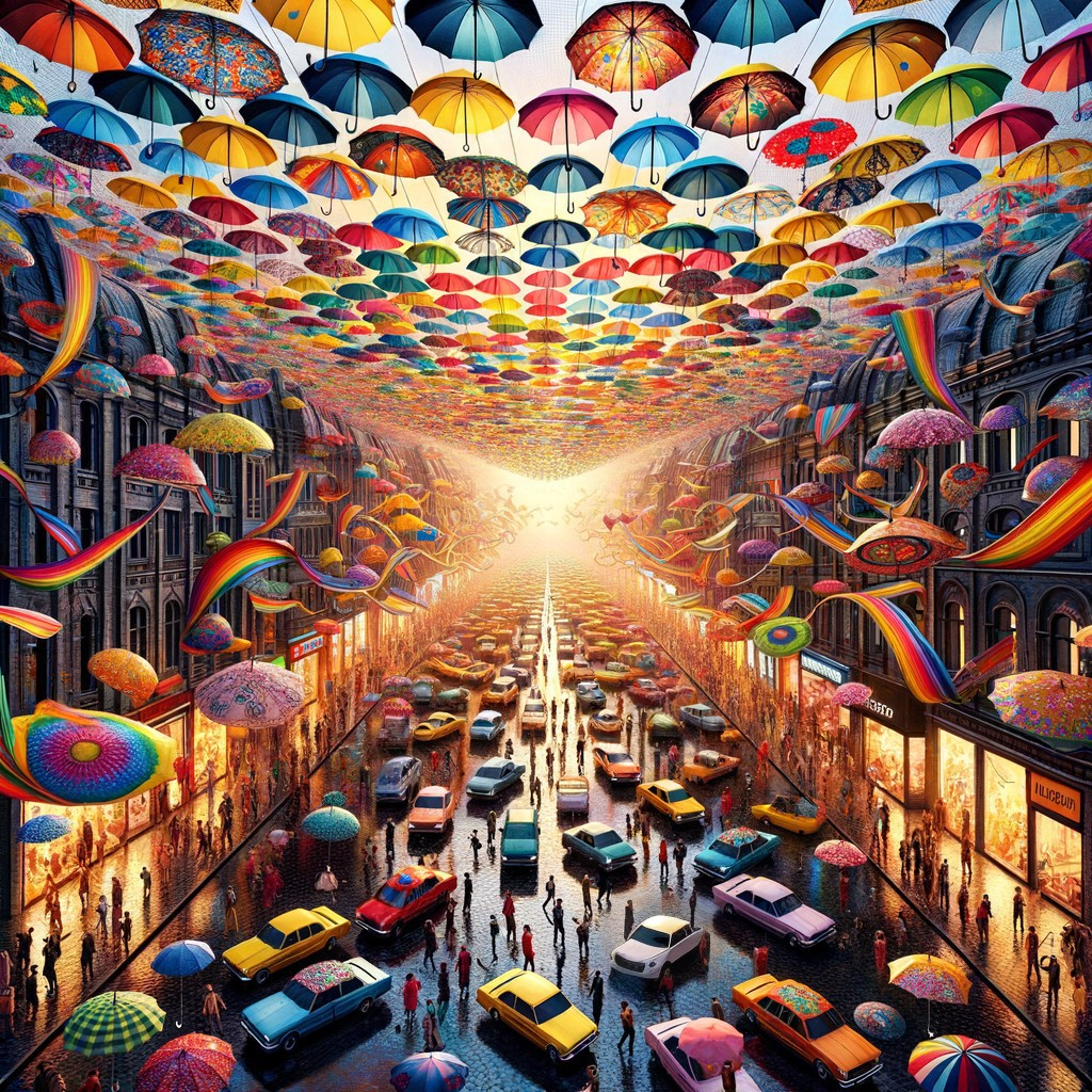 Vivid Joy: Colorful Umbrellas Unite