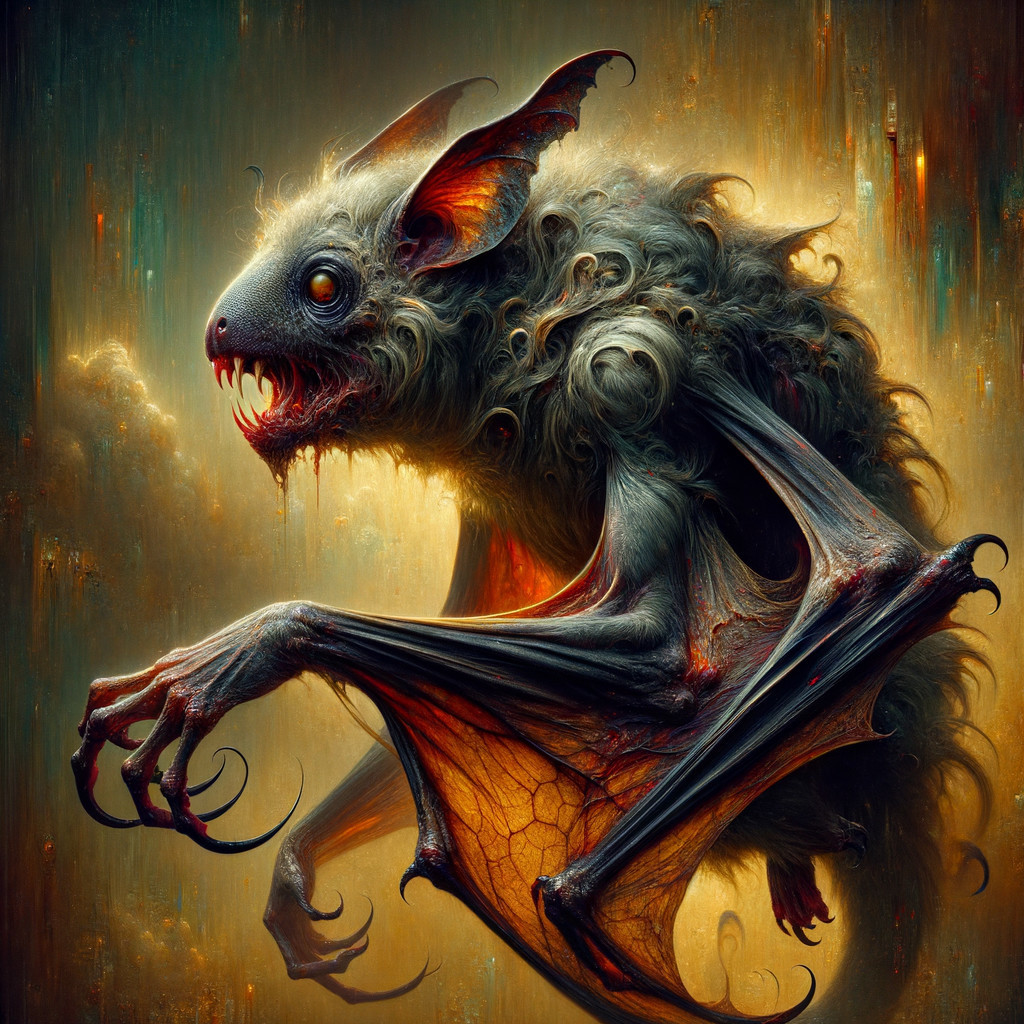 Fantastical Bat-like Creature with Eerie Features
