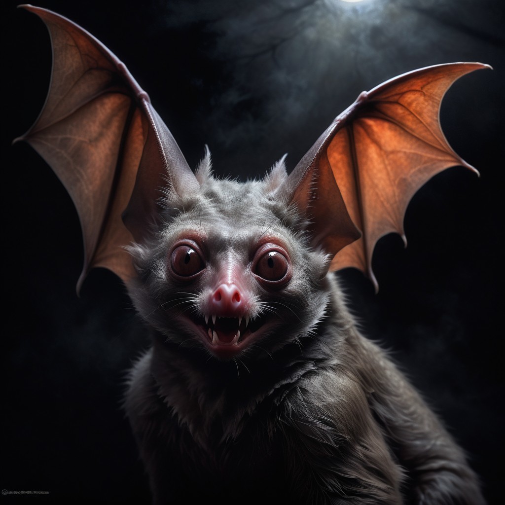 Fantastical Creature with Bat and Primate Features