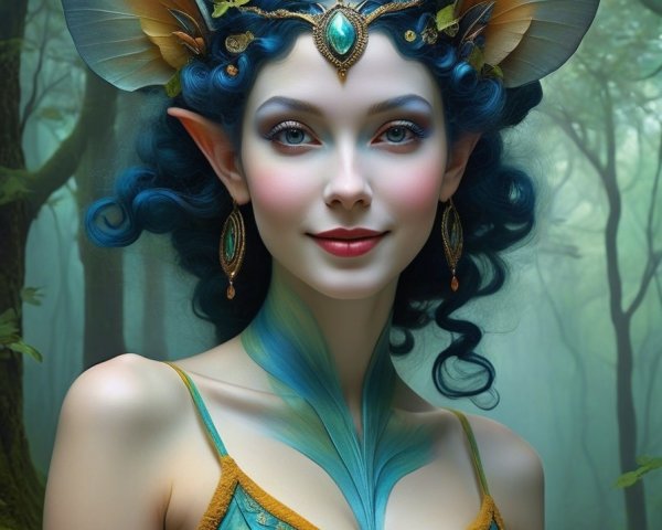 Whimsical Fairy in Enchanted Woodland Setting