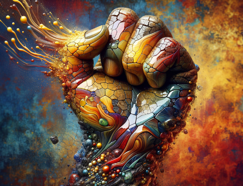 Vibrant Artistic Representation of a Raised Fist