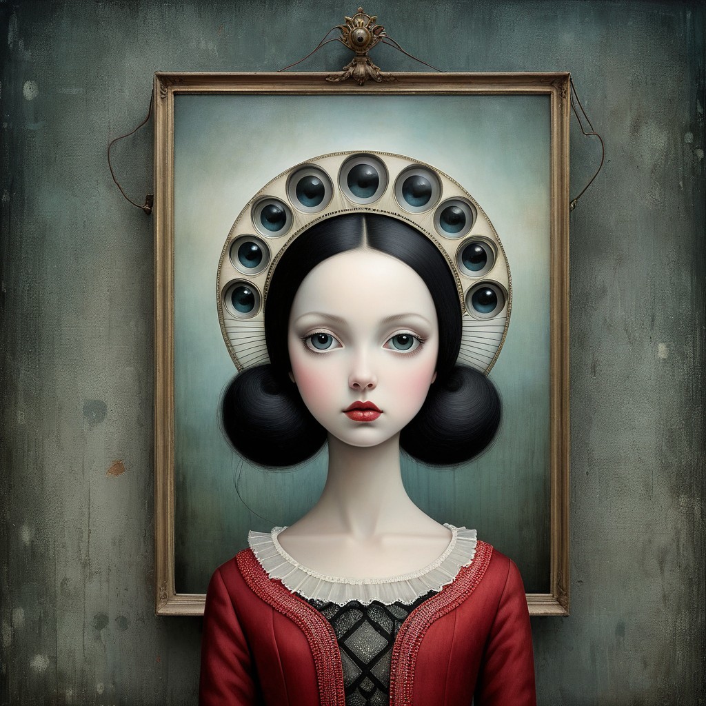 Surreal Portrait of a Girl with Striking Features