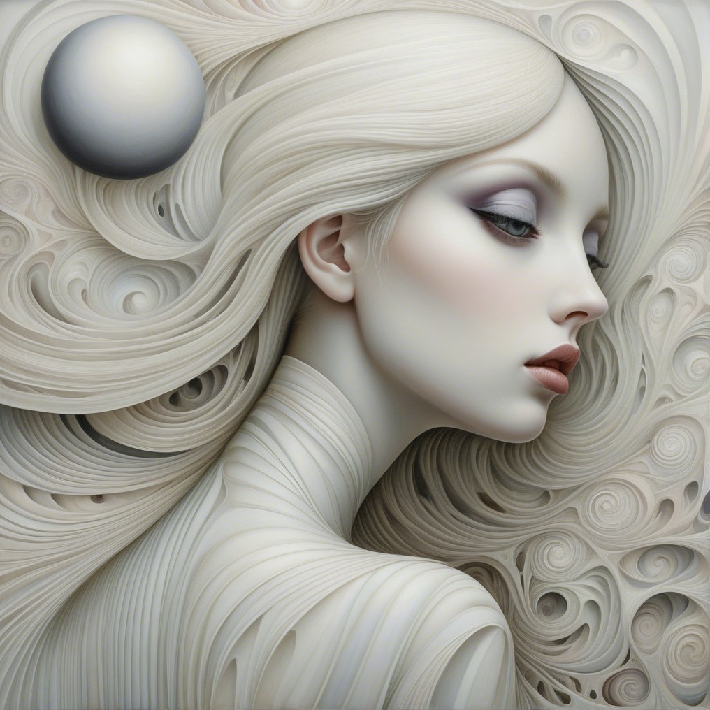 Ethereal Portrait of a Woman with Flowing Hair