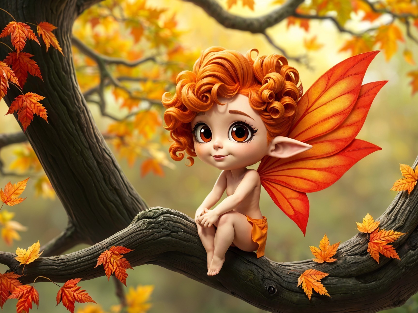 Whimsical Fairy in an Autumn Wonderland