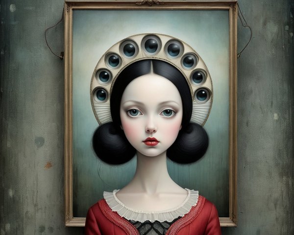 Surreal Portrait of a Girl with Striking Features