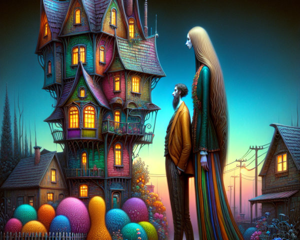 Colorful Towering House with Enchanting Surroundings