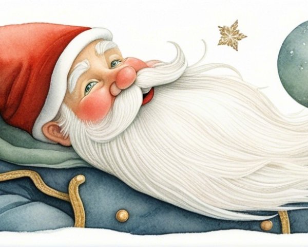 Cheerful Santa Claus Surrounded by Holiday Decorations