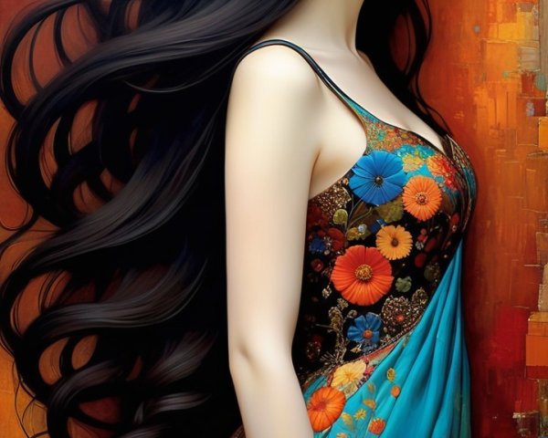Profile of a Young Woman with Floral Adornments