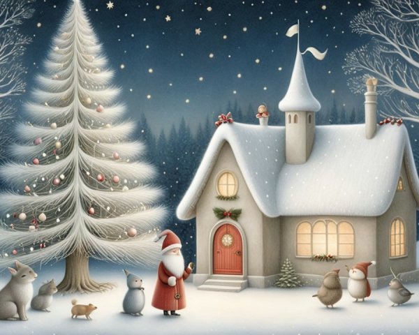 Cozy Cottage in a Whimsical Winter Wonderland