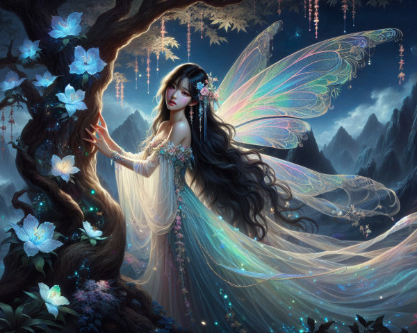 Detailed Digital Painting of an Enchanting Fairy