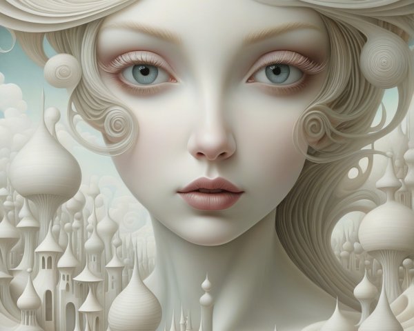 Surreal Ethereal Figure with Dreamlike Background