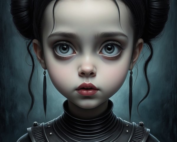 Gothic Portrait of a Hauntingly Beautiful Girl