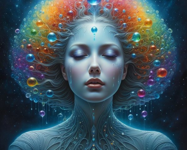 High Contrast Fantasy Portrait of Ethereal Woman