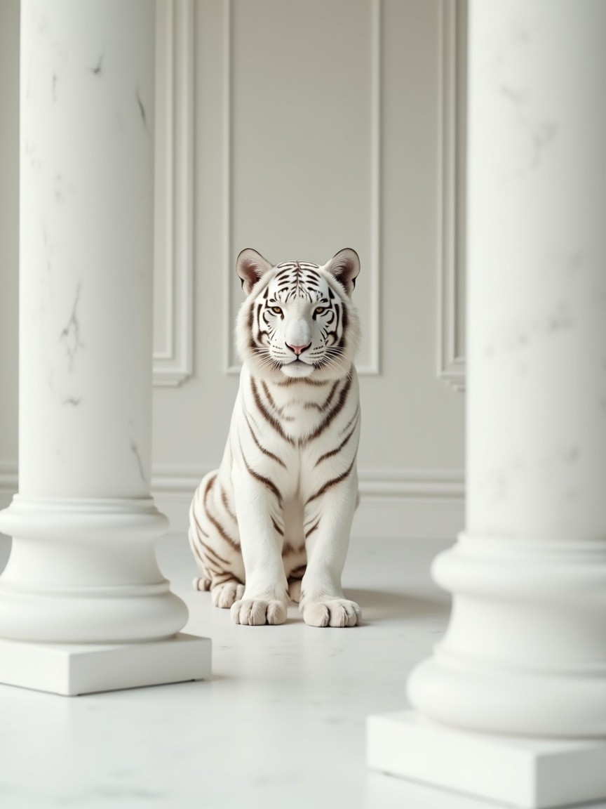 White Tiger in Elegant Minimalistic Space