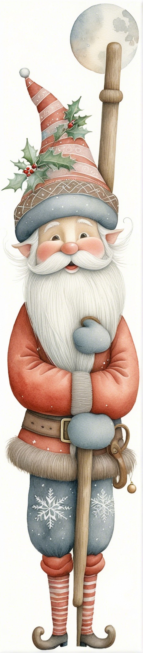 Whimsical Santa Figure in Festive Holiday Attire