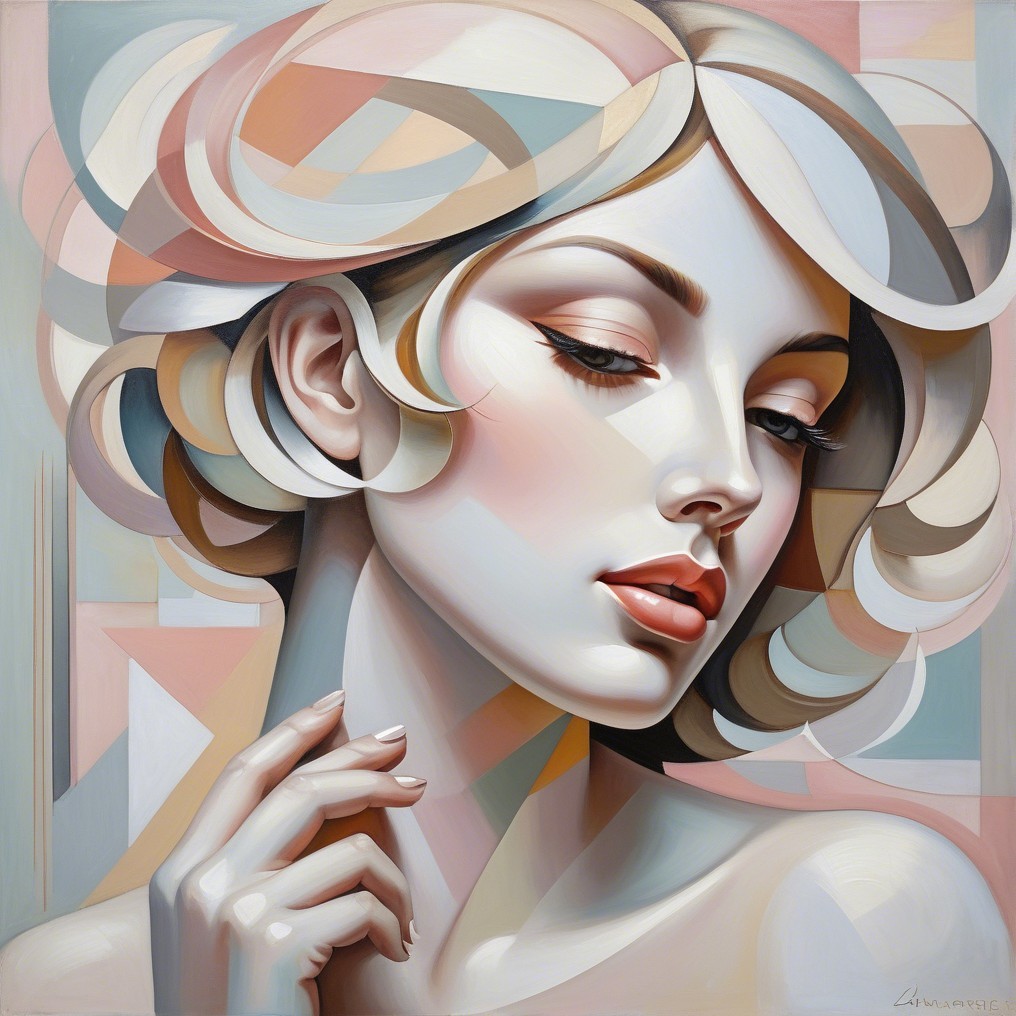 Stylized Portrait of a Woman in Pastel Colors