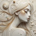 Ethereal Portrait of a Woman with Flowing Hair