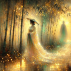 Mystical Landscape with Enchanted Village and Fog