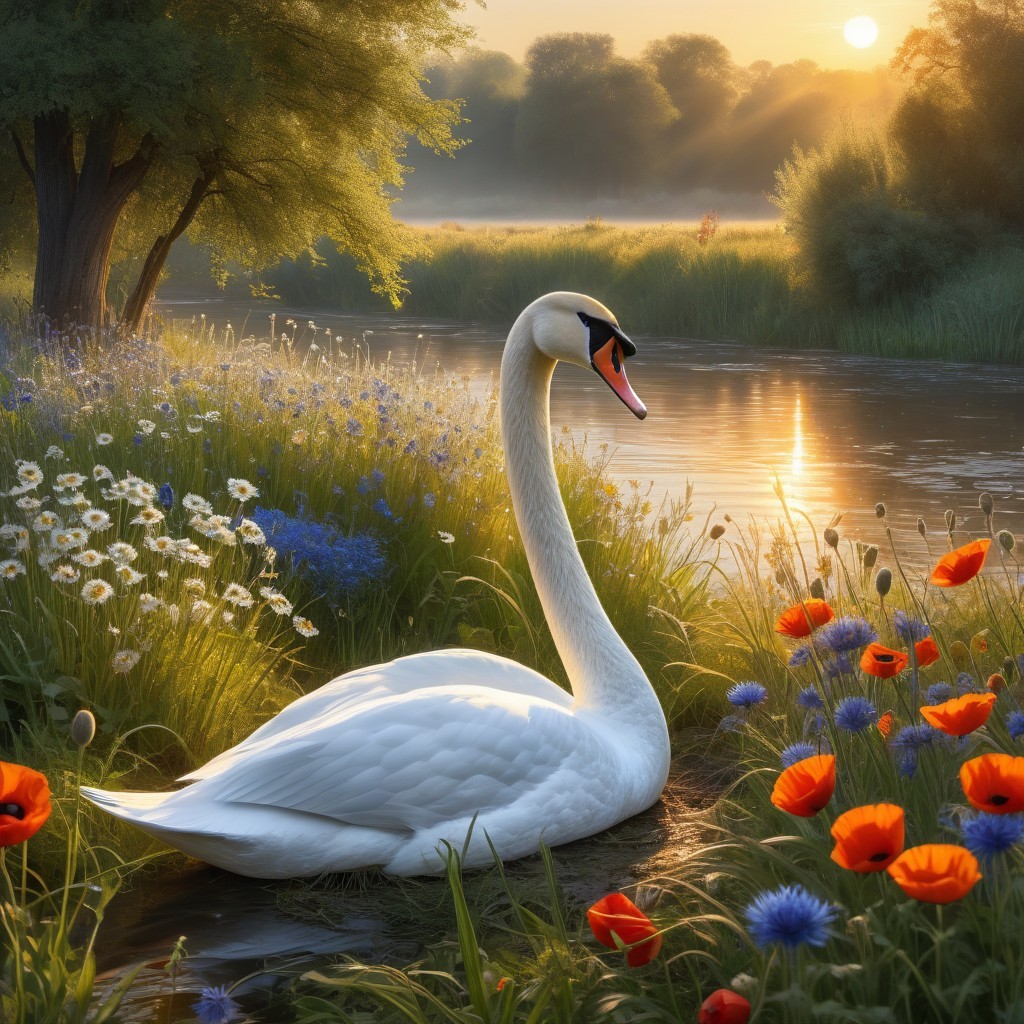 Serenity at Sunrise by the Tranquil River