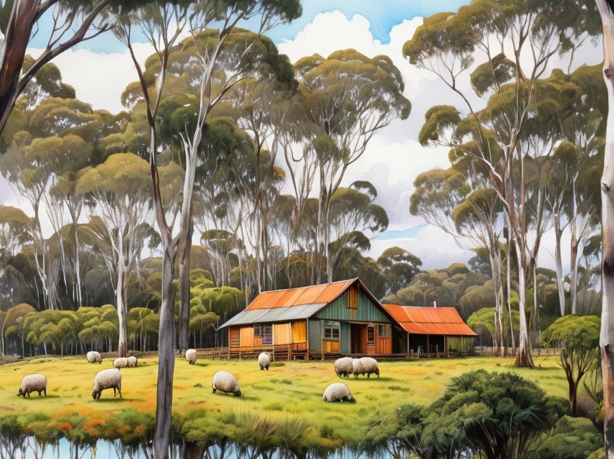 Quaint Farmhouse in Lush Green Rural Landscape