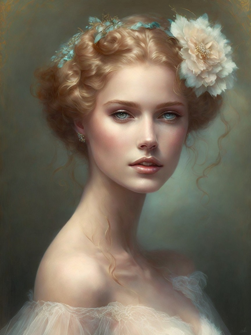 Soft-Focus Digital Painting of a Young Woman