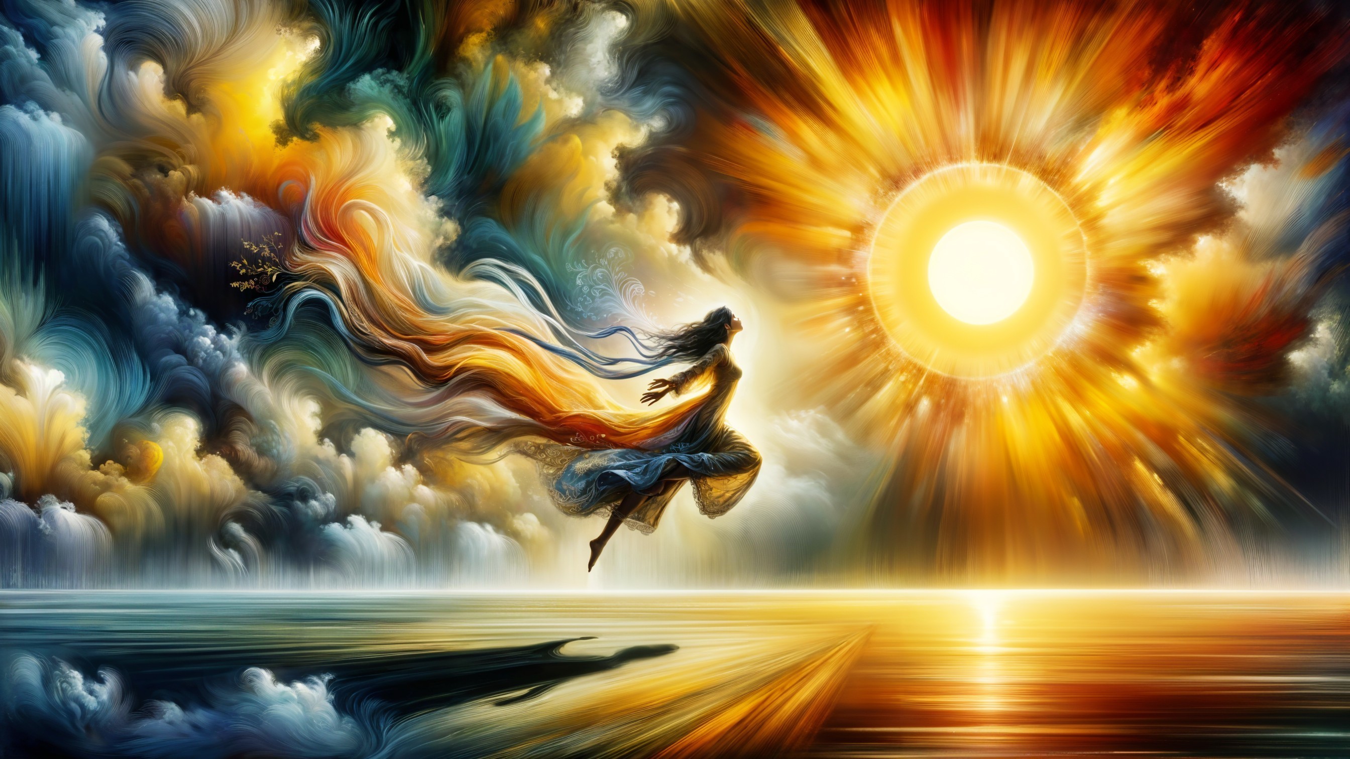 Joyful Dance in a Surreal Vibrant Landscape