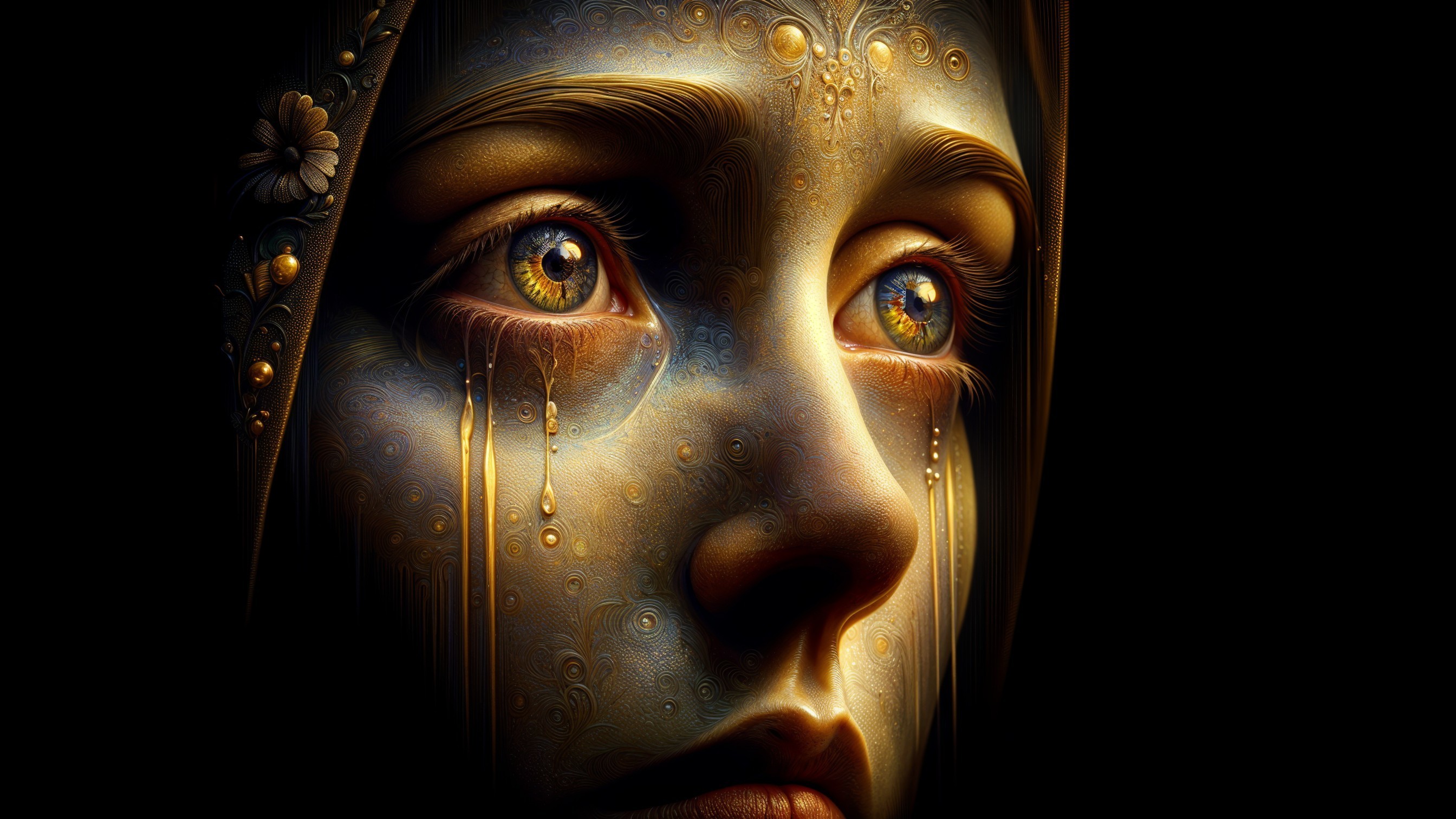 Detailed Face with Intricate Patterns and Textures