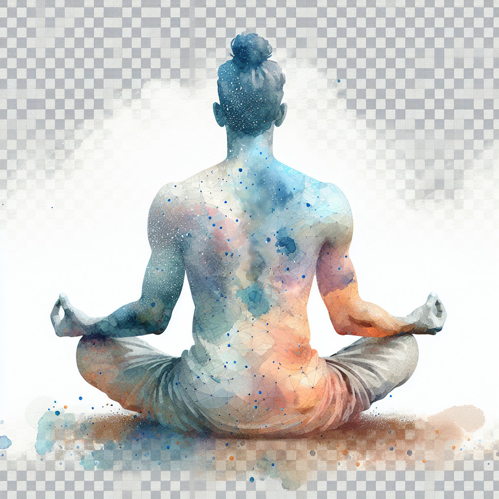 Meditative Figure in Soft Watercolor Hues