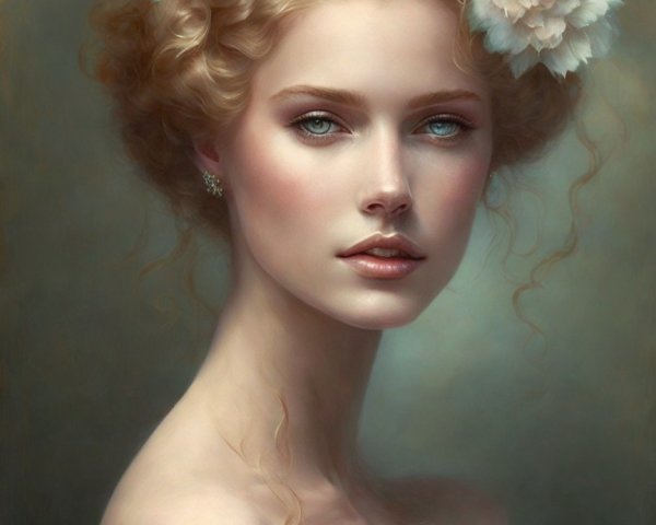 Soft-Focus Digital Painting of a Young Woman