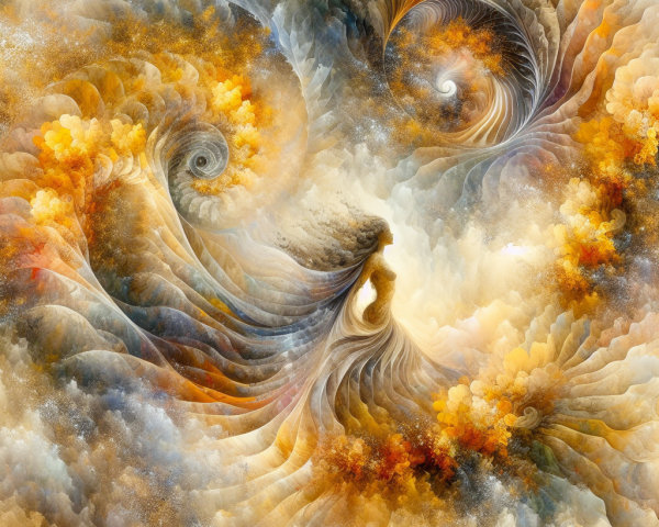 Abstract Design with Swirling Patterns and Warm Hues