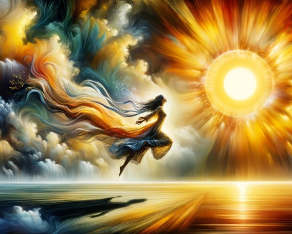 Joyful Dance in a Surreal Vibrant Landscape